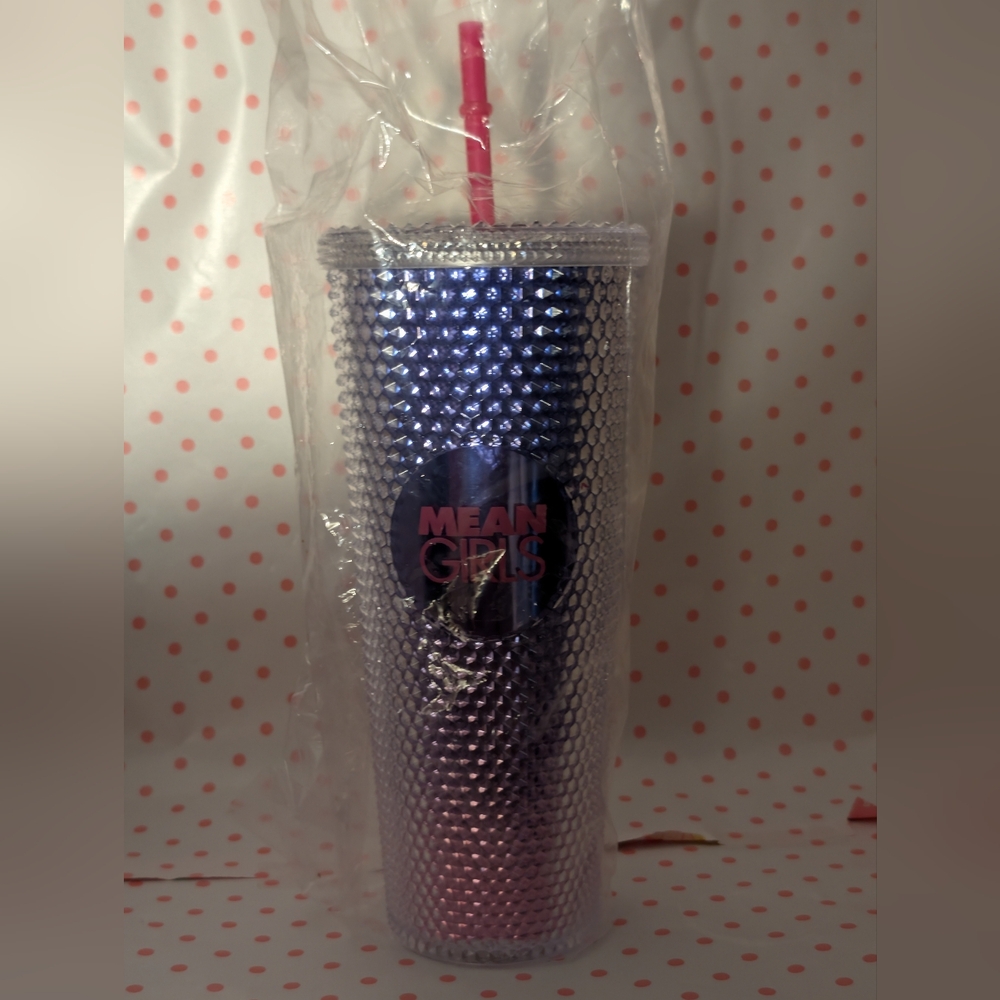 Mean Girls Bling Tumbler with Pink Straw